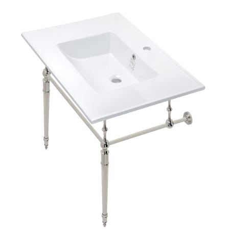 Fauceture KVPB312271PN Edwardian 31" Console Sink Set, White/Polished Nickel KVPB312271PN